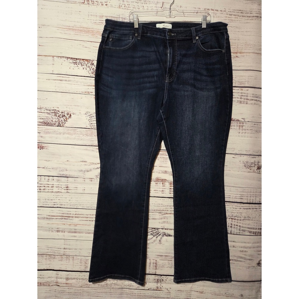 KanCan Women Dark Wash Bootcut High Rise Jeans Blue Size 22W Estilo
